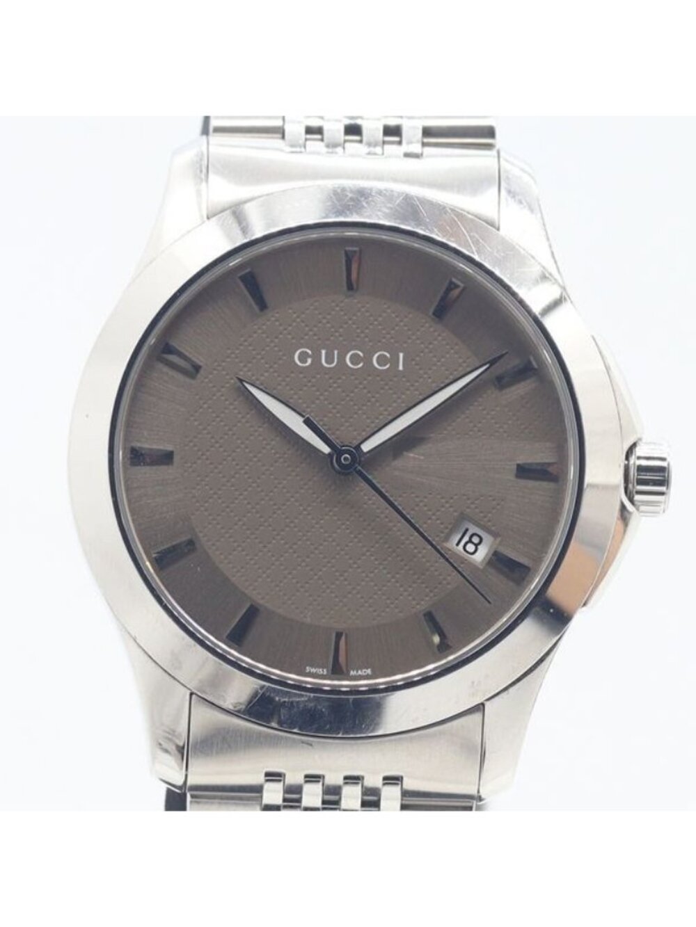 Gucci G-Timeless 126.4 Date Brown Dial Watch
